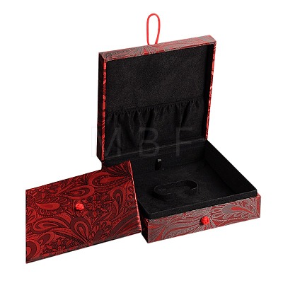 Chinoiserie Jewelry Boxes Embroidered Silk with Velvet Jewelry Boxes for Gifts Wrapping SBOX-N001-01-1