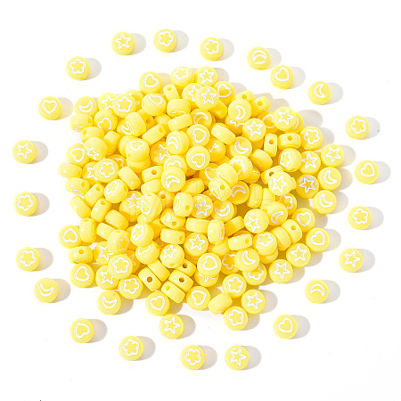 Opaque Acrylic Beads MACR-YW0001-18H-1