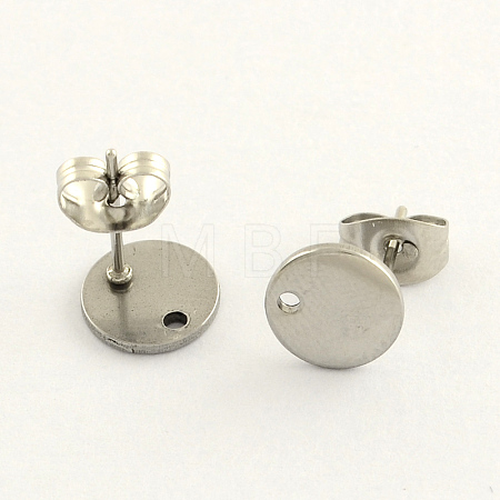 Non-Tarnish 304 Stainless Steel Stud Earring Findings LS-STAS-R063-35-10mm-1