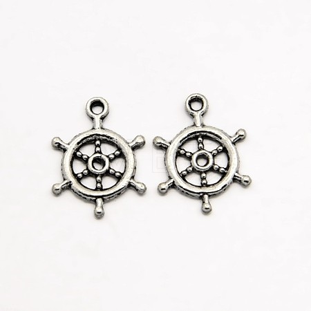 Tibetan Style Alloy Rudder Helm Pendants TIBEP-O009-08-1
