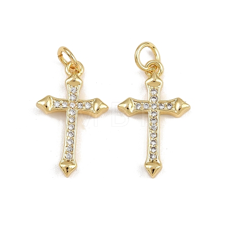 Brass Micro Pave Cubic Zirconia Pendants ZIRC-P060-21G-1-1