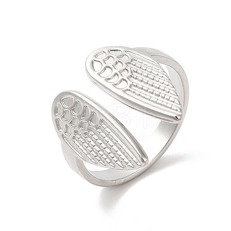 Non-Tarnish 304 Stainless Steel Cuff Finger Rings RJEW-L107-013P-1