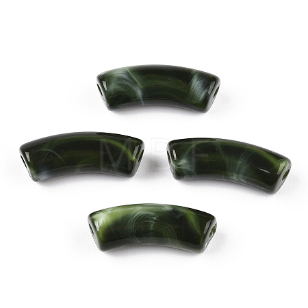 Opaque Two Tone Color Acrylic Beads MACR-ZX023-01B-1