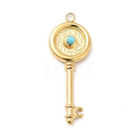 Synthetic Turquoise Pendants STAS-E177-14G-1