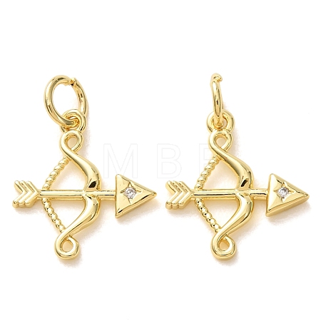 Brass Micro Pave Clear Cubic Zirconia Charms CU-E003-14G-C-1
