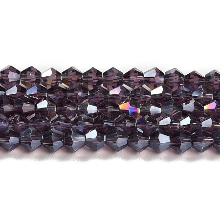 Transparent Electroplate Glass Beads Strands GLAA-F029-2mm-A04-1