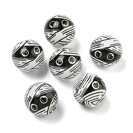 Halloween Series Wood European Beads WOOD-U002-01B-1