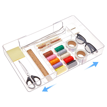 8 Grids Acrylic Storage Drawer Boxes without Lid CON-WH0095-182-1