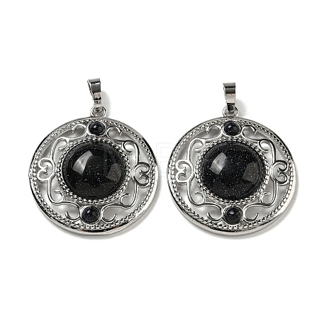Synthetic Blue Goldstone Pendants G-Q158-03J-1