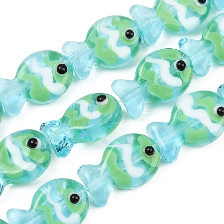 Handmade Lampwork Beads Strands LAMP-G154-07P-1
