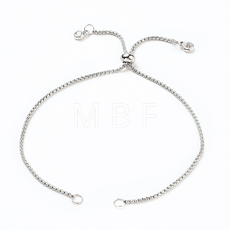 Adjustable 304 Stainless Steel Box Chain Slider Bracelet/Bolo Bracelets Making AJEW-JB00781-01-1