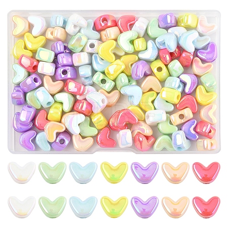 98Pcs 7 Colors UV Plating Opaque Acrylic Beads MACR-FS0002-16-1
