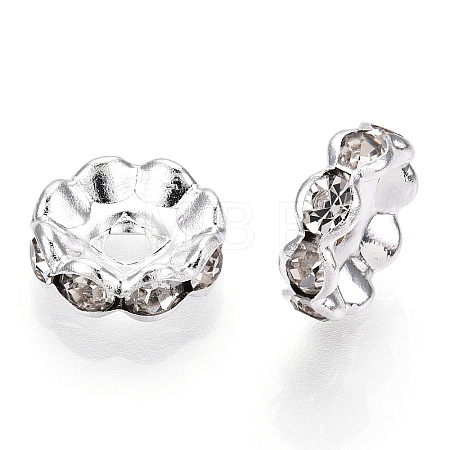 Brass Crystal Rhinestone Spacer Beads X-RB-A006-10MM-S-1