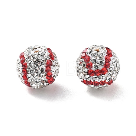Polymer Clay Rhinestone Beads PORC-A027-01A-1