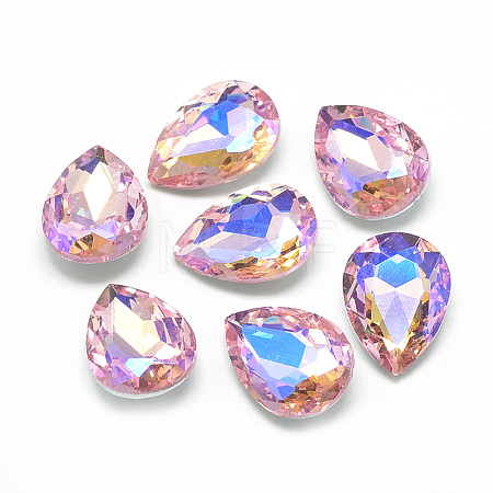 Pointed Back Glass Rhinestone Cabochons RGLA-T017-10x14mm-01-1