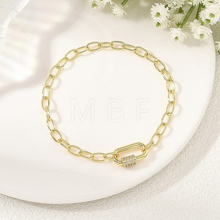 Brass Paperclip Chain Bracelets BJEW-JB14224-1