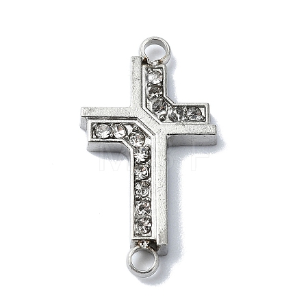 304 Stainless Steel Crystal Rhinestone Connector Charms STAS-Z065-02P-03-1