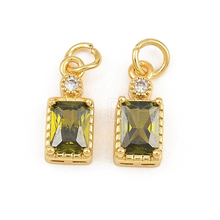 Brass Pave Cubic Zirconia Charms CU-CBA3D67-07G-01-1