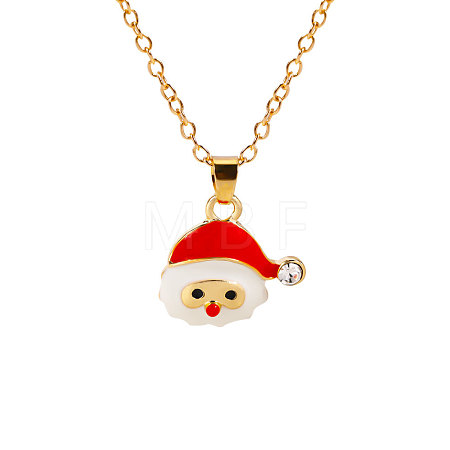 Christmas Alloy Enamel Pendant Necklaces FS-WGA5363-01-1