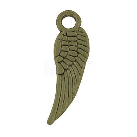 Tibetan Style Alloy Wing Charms TIBEP-3344-AB-NR-1