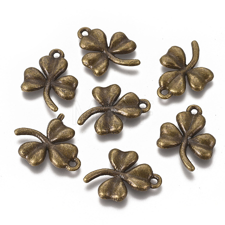Ireland Tibetan Style Alloy Shamrock Pendants TIBEP-EA11722YKG-AB-LF-1