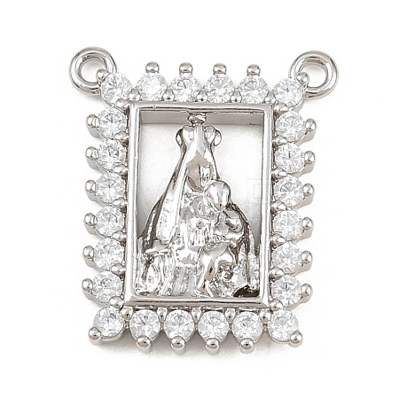 Brass Micro Pave Clear Cubic Zirconia Pendants KK-CBA6A75-48C-P-1
