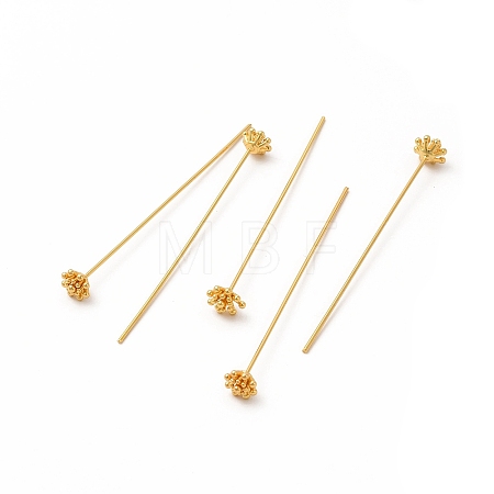Brass Flower Head Pins KK-A178-09G-1
