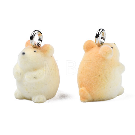 Flocky Resin Pendants RESI-N032-07-1
