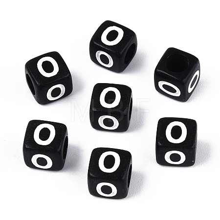 Initial Acrylic Horizontal Hole Beads OACR-ZX006-35O-1