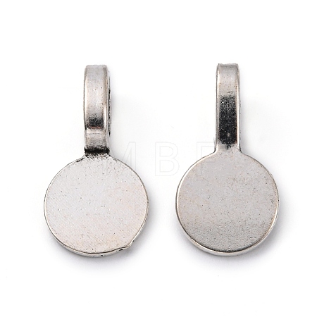 Tibetan Style Alloy Glue On Flat Pad Pendant Bails TIBEP-1124-AS-FF-1