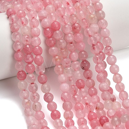 Natural Rose Quartz Dyed Beads Strands G-B046-07-6mm-01-1