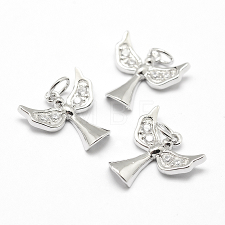 Brass Micro Pave Grade AAA Cubic Zirconia Charms ZIRC-P072-01P-NR-1