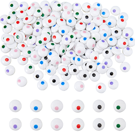 180Pcs 6 Colors Resin Cabochons RESI-FH0001-73-1