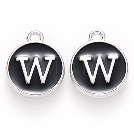 Platinum Plated Alloy Charms LS-ENAM-S118-02W-P-1