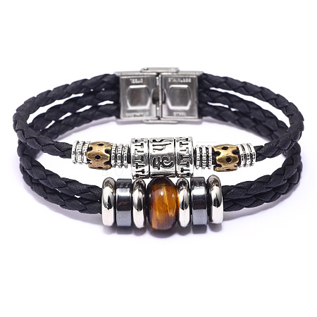 Leather Multi-strand Bracelets BJEW-F352-09P-01-1