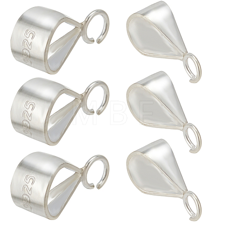 6Pcs 925 Sterling Silver Tube Bails STER-SC0001-19S-1