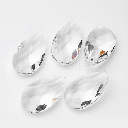 Faceted Teardrop Glass Pendants X-GLAA-R149-01-1