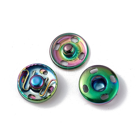 Ion Plating(IP) 202 Stainless Steel Snap Buttons BUTT-I017-01B-MC-1