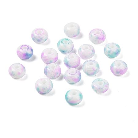 Opaque Spray Painted Glass Beads GLAA-G118-01G-1