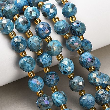 Electroplated Natural Druzy Geode Crystal Beads Strands G-F833-P01-10mm-05-1