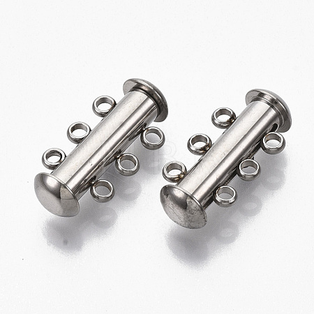 Tarnish Resistant 304 Stainless Steel Slide Lock Clasps STAS-S079-158P-1