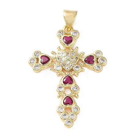 Brass Micro Pave Cubic Zirconia Pendants KK-H279-09G-05-1