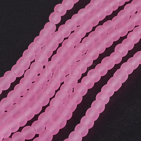 Baking Paint Transparent Glass Bead Strands GLAA-S031-4mm-20-1