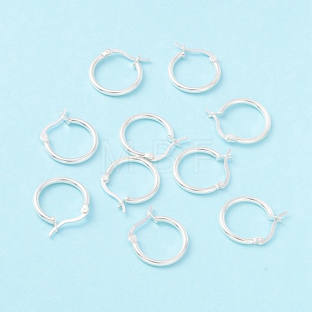 925 Sterling Silver Hoop Earrings STER-P047-13B-S-1