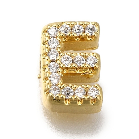 Rack Plating Brass Micro Pave Clear Cubic Zirconia Beads X-KK-G500-30G-E-1