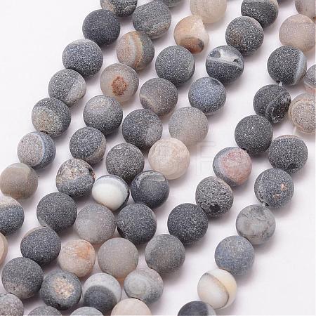 Natural Druzy Geode Agate Bead Strands G-K166-09-10mm-09-1