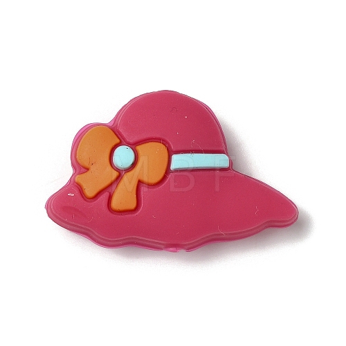 Hat with Bowknot Silicone Focal Beads SIL-M006-04B-1