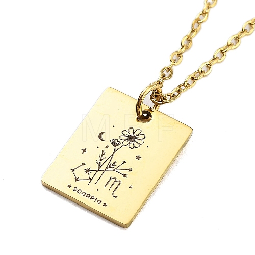 Birthday Flower 304 Stainless Steel Pendant Nacklaces For Women STAS-S124-03G-08-1