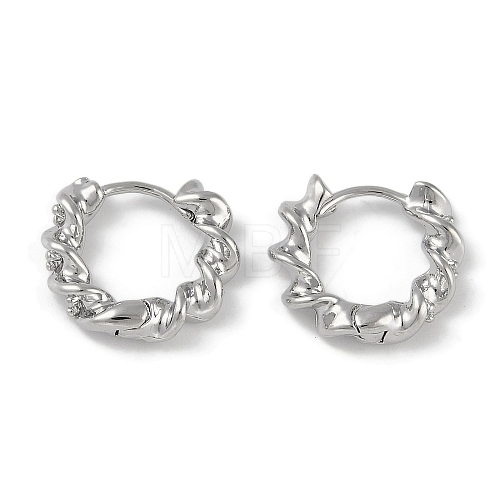 Brass Hoop Earrings EJEW-L292-001P-1