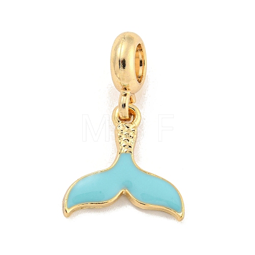 Rack Plating Alloy Enamel Fishtail European Dangle Charms FIND-B034-49G-03-1